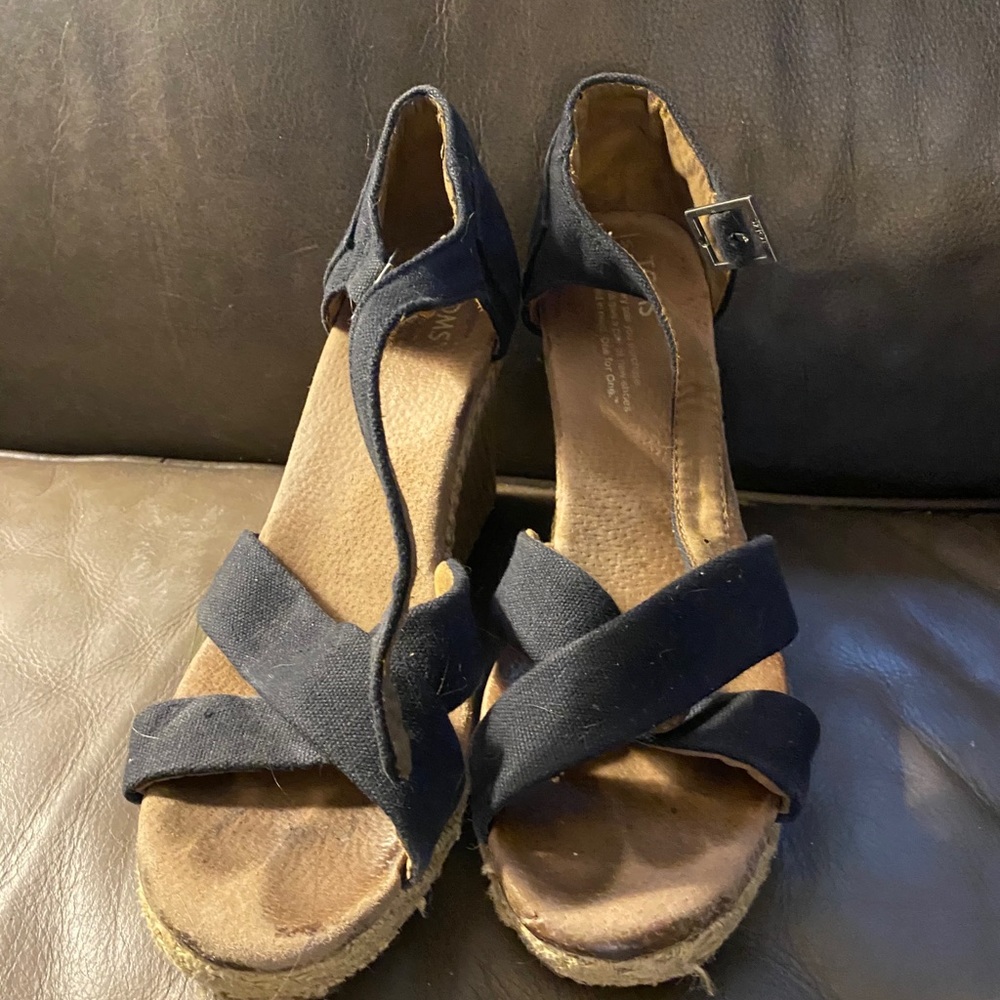 Toms platform sandals.